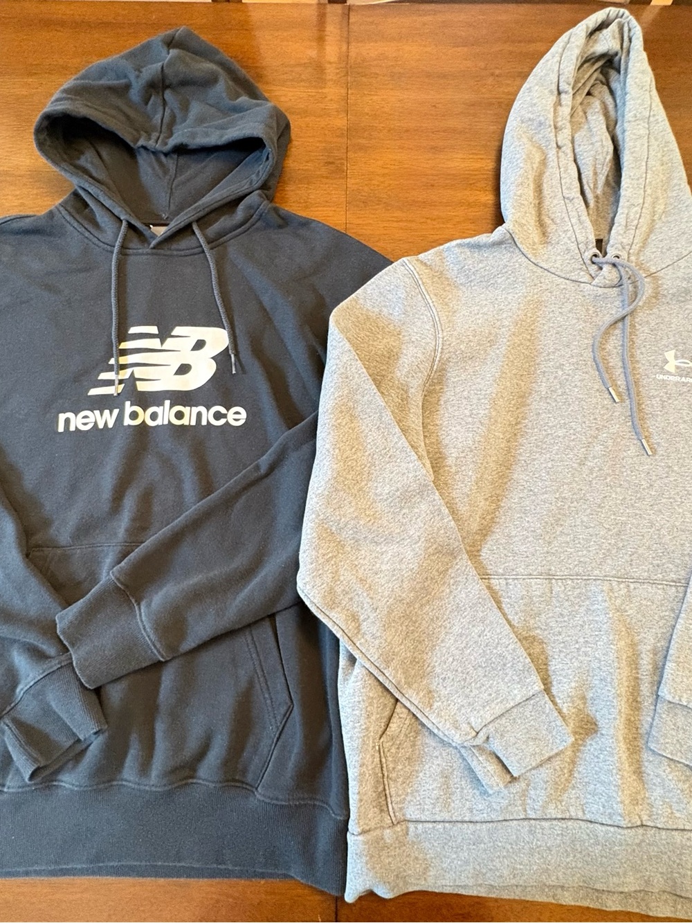 New Balance Men's black hoodie and under armor Light Gray Hoodie bundles
